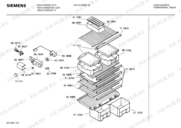 Схема №1 KS41U10IE с изображением Конденсатор для холодильной камеры Bosch 00231134