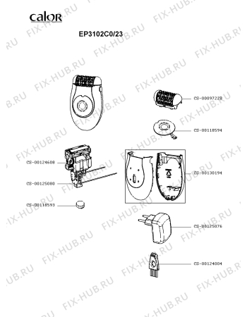 Схема №1 EP3102C0/23 с изображением Корпусная деталь для бритвы (эпилятора) Calor CS-00130194