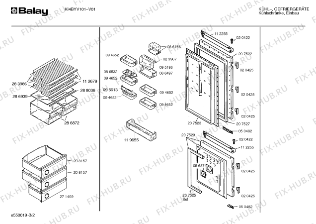 Схема №1 KI4BYU1 с изображением Инструкция по эксплуатации для холодильника Bosch 00521261