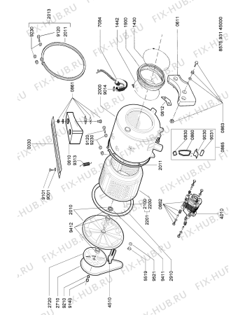 Схема №1 AWG 336/1 с изображением Резервуар для стиралки Whirlpool 481941818251