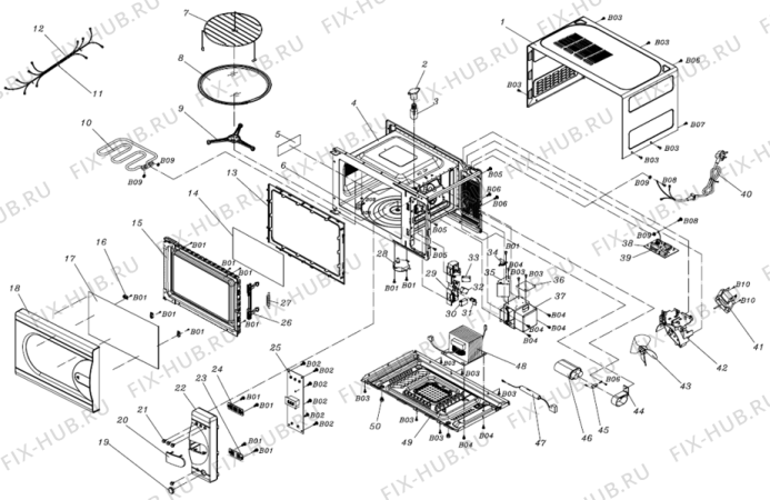 Схема №1 CMO-200DGW (197943, WD700D-Y20) с изображением Блок управления для свч печи Gorenje 238245