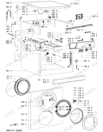 Схема №2 FL 1279 с изображением Декоративная панель для стиралки Whirlpool 480111101979