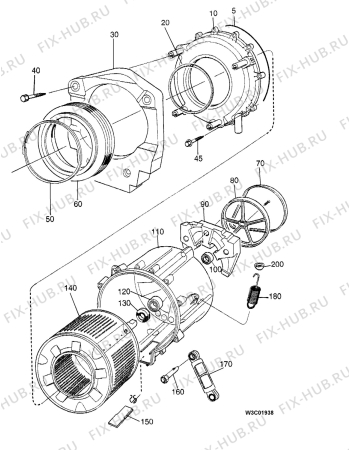 Взрыв-схема стиральной машины Electrolux EW1070C - Схема узла Drum