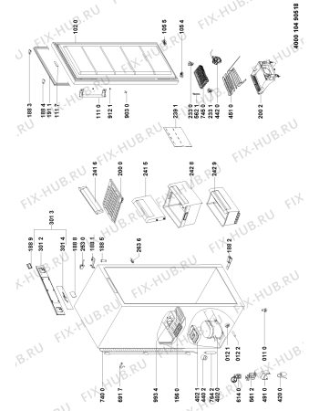 Схема №1 TFN 1631-IB NF с изображением Вложение для холодильника Whirlpool 481010454448