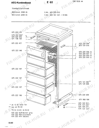 Взрыв-схема холодильника Aeg ARC2258 GS - Схема узла Housing 001