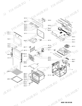 Схема №1 EMIK 8261 IN с изображением Обшивка для плиты (духовки) Whirlpool 481010646736