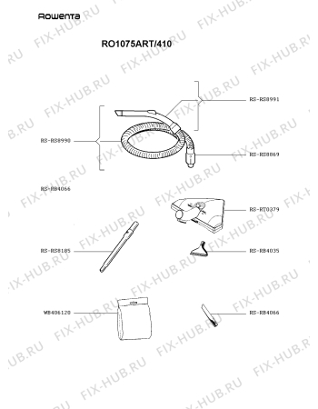 Взрыв-схема пылесоса Rowenta RO1075ART/410 - Схема узла 0P002883.6P2