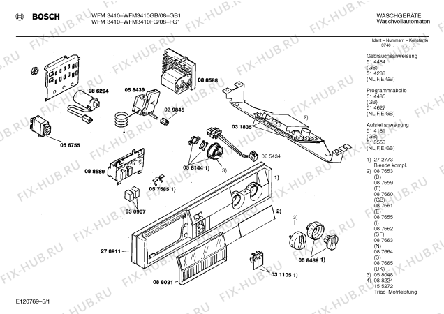 Схема №2 WFM3410GB WFM3410 с изображением Панель управления для стиральной машины Bosch 00272773