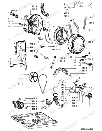 Схема №1 WAB 1000-B с изображением Рукоятка для стиральной машины Whirlpool 480111100359