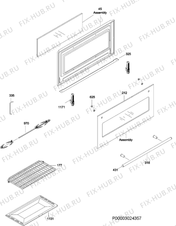 Взрыв-схема плиты (духовки) Zanussi ZCG9001W - Схема узла Section 3