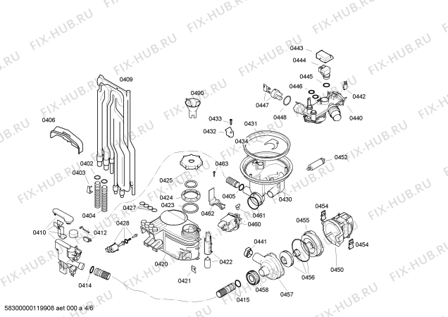 Схема №3 SHX46L06UC Bosch с изображением Кнопка для посудомойки Siemens 00425171