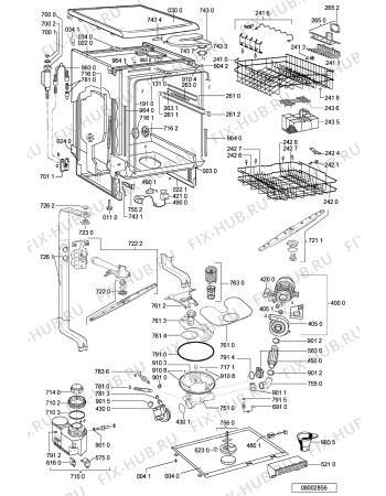 Схема №2 ADP 4740 WH с изображением Панель для электропосудомоечной машины Whirlpool 481245371928