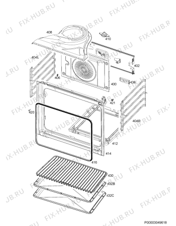 Схема №3 EHBZDW с изображением Клавиша для плиты (духовки) Aeg 140020185041