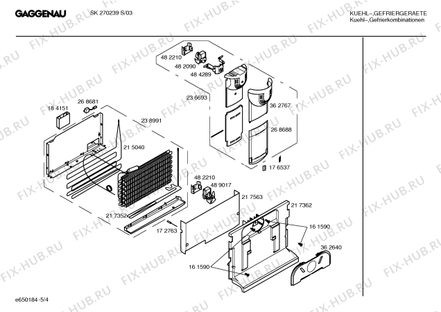 Схема №1 SK270239S с изображением Инструкция по эксплуатации Gaggenau для холодильника Bosch 00583734