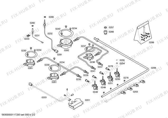 Взрыв-схема плиты (духовки) Bosch PCD655FIT - Схема узла 02