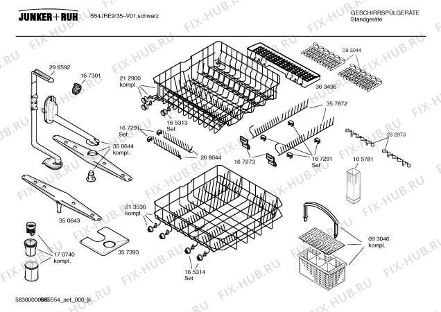 Схема №4 S54JRE9 с изображением Инструкция по эксплуатации для посудомоечной машины Bosch 00584358