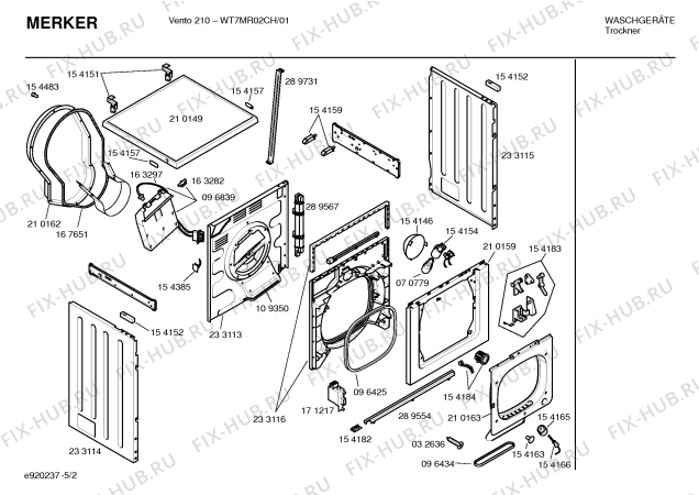 Схема №4 WT7MR02CH VENTO 210 с изображением Панель управления для электросушки Bosch 00357543