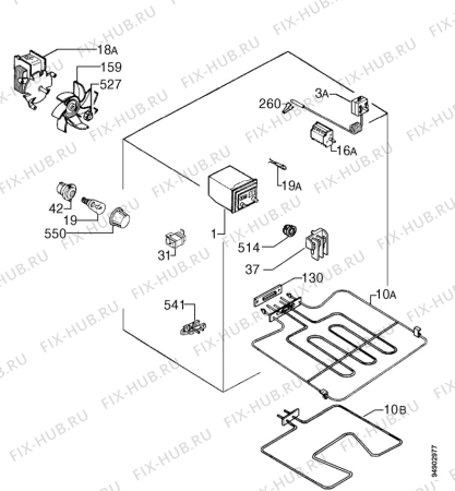 Взрыв-схема плиты (духовки) Zanussi BM315I - Схема узла Electrical equipment 268