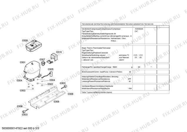 Взрыв-схема холодильника Siemens KG39VX78 - Схема узла 03