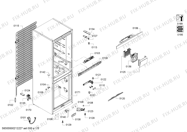 Схема №1 KG39EEI4P Extraklasse с изображением Дверь морозильной камеры для холодильника Siemens 00777987
