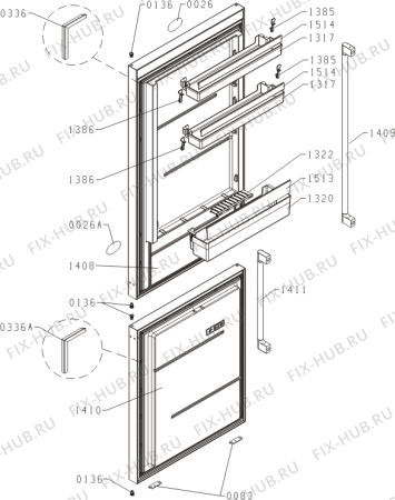 Схема №1 RFN2286SL (508883, HZF3369G) с изображением Дверь для холодильника Gorenje 458846