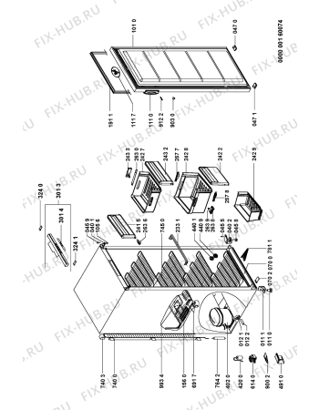 Схема №1 AFG 8061 с изображением Дверца для холодильной камеры Whirlpool 481241619885