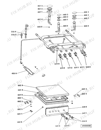 Схема №2 ACM 204/01 с изображением Шланг для плиты (духовки) Whirlpool 481931039134