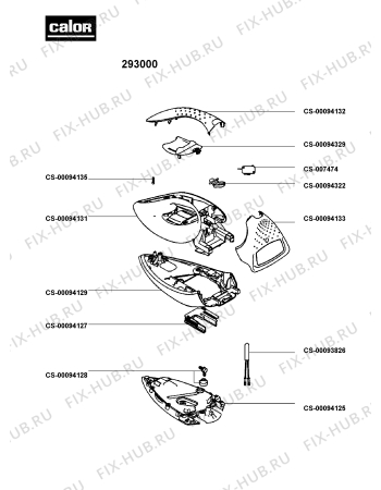 Взрыв-схема утюга (парогенератора) Calor 293000 - Схема узла 293000BE.__2