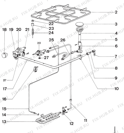 Взрыв-схема холодильника Zanussi ZC500G - Схема узла Section 3