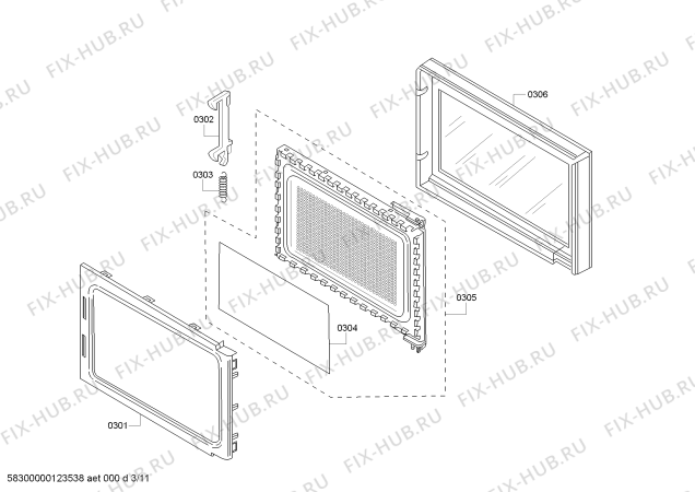 Схема №8 HMB5051 Bosch с изображением Рамка для духового шкафа Bosch 00641864