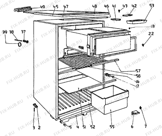 Взрыв-схема холодильника Atlas SKB7-240B - Схема узла C10 Cabinet/Interior