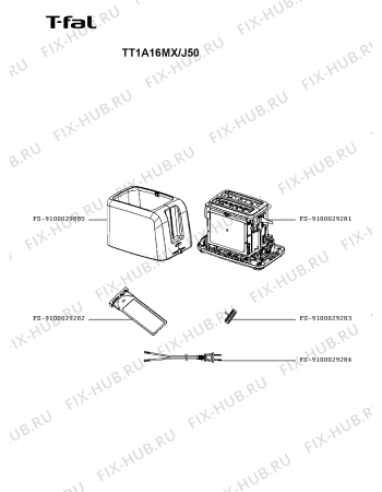 Схема №1 TT1A16MX/J50 с изображением Рукоятка для электрофритюрницы Seb FS-9100029282