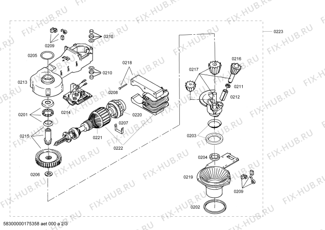Схема №3 MUM4415TW с изображением Корпус для кухонного измельчителя Bosch 00752473