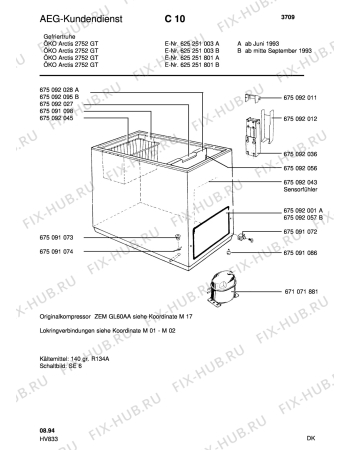 Взрыв-схема холодильника Aeg ARC2752 GT F - Схема узла Housing 001