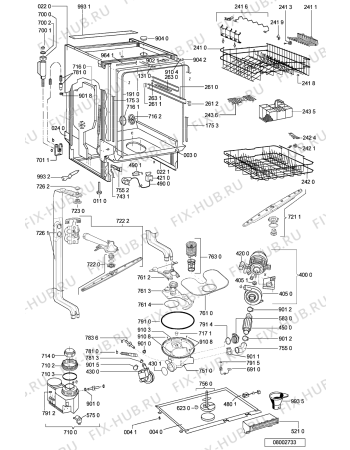 Схема №1 ADG 6340 WH с изображением Обшивка для электропосудомоечной машины Whirlpool 481245371644