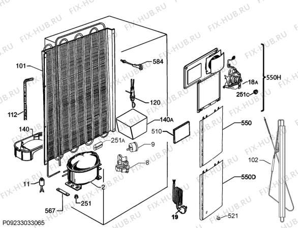 Взрыв-схема холодильника Aeg S84000KMX0 - Схема узла Cooling system 017