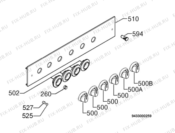 Взрыв-схема плиты (духовки) Zanussi ZCM6651W - Схема узла Command panel 037