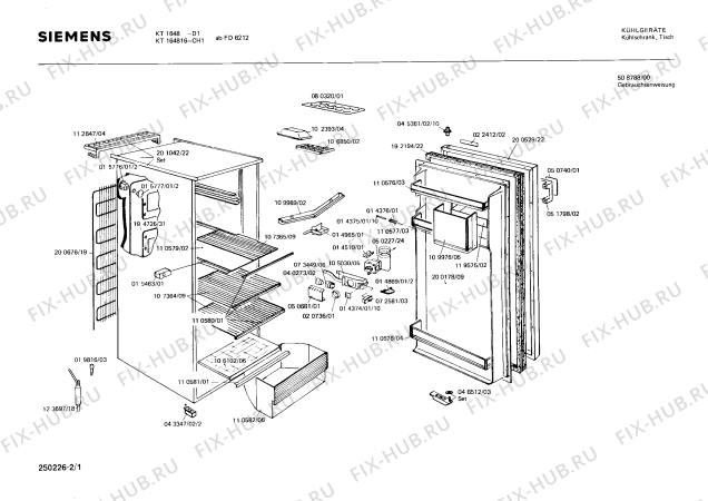 Схема №1 KT1469 с изображением Внутренняя дверь для холодильника Siemens 00200178
