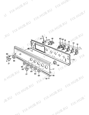 Взрыв-схема плиты (духовки) Electrolux GG610W1 - Схема узла Command panel 037