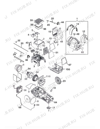 Взрыв-схема пылесоса Electrolux Z5805 - Схема узла L10 Vacuum cleaner A