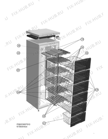 Взрыв-схема холодильника Zanussi ZFU318WO - Схема узла Housing, inner