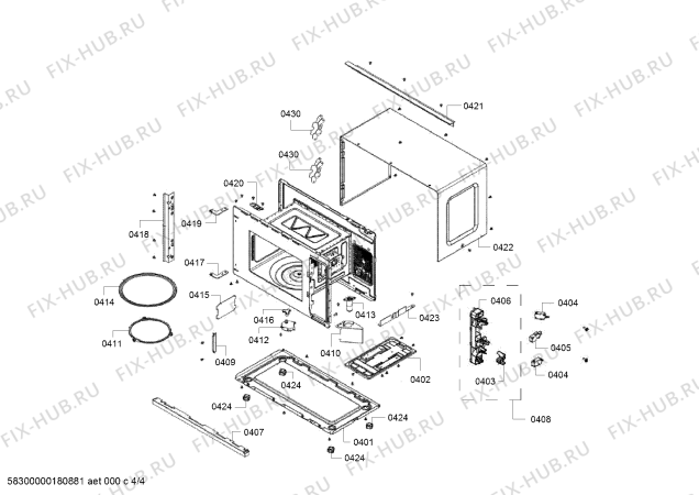 Схема №4 CN161152 с изображением Панель для микроволновки Bosch 11002628