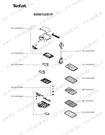 Схема №1 SW601025/1P с изображением Панель для вафельницы (бутербродницы) Tefal TS-01034810
