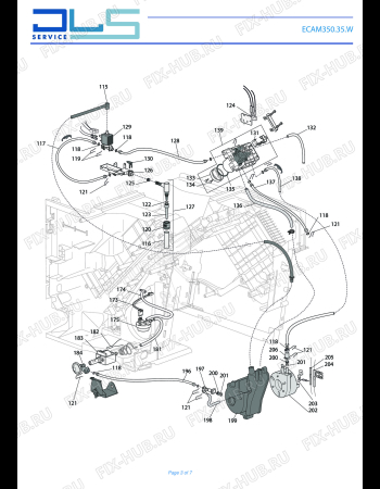 Взрыв-схема кофеварки (кофемашины) DELONGHI DINAMICA ECAM350.35.W  S11 - Схема узла 3