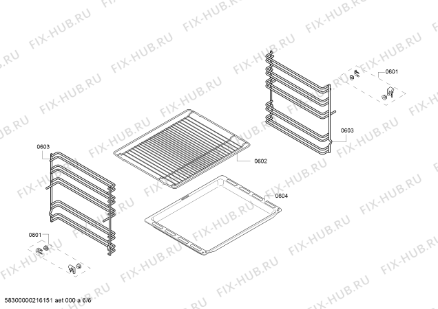 Взрыв-схема плиты (духовки) Bosch HKT59A120U - Схема узла 06