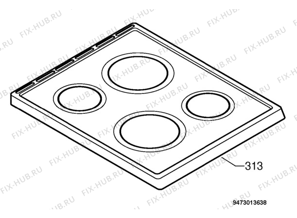 Взрыв-схема плиты (духовки) Electrolux EKC6721X - Схема узла Hob 271