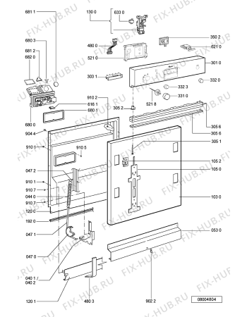 Схема №2 ADG 6560/1 IX с изображением Панель для посудомоечной машины Whirlpool 481245373467