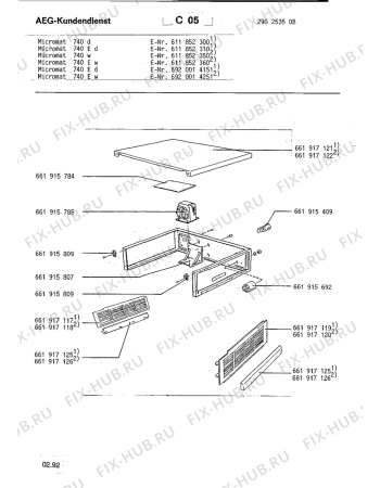 Взрыв-схема микроволновой печи Aeg MICROMAT 740 E D - Схема узла Section1