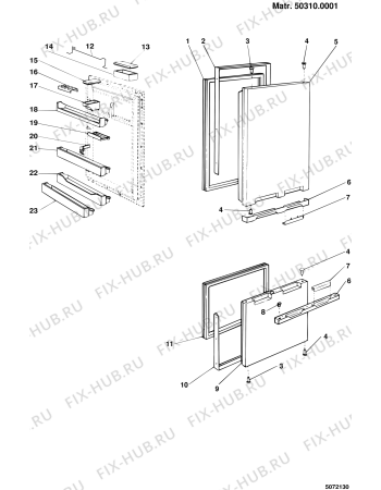 Взрыв-схема холодильника Indesit GSGC37IAURA (F013889) - Схема узла