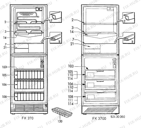Взрыв-схема холодильника Unknown FK3700 - Схема узла C10 Interior